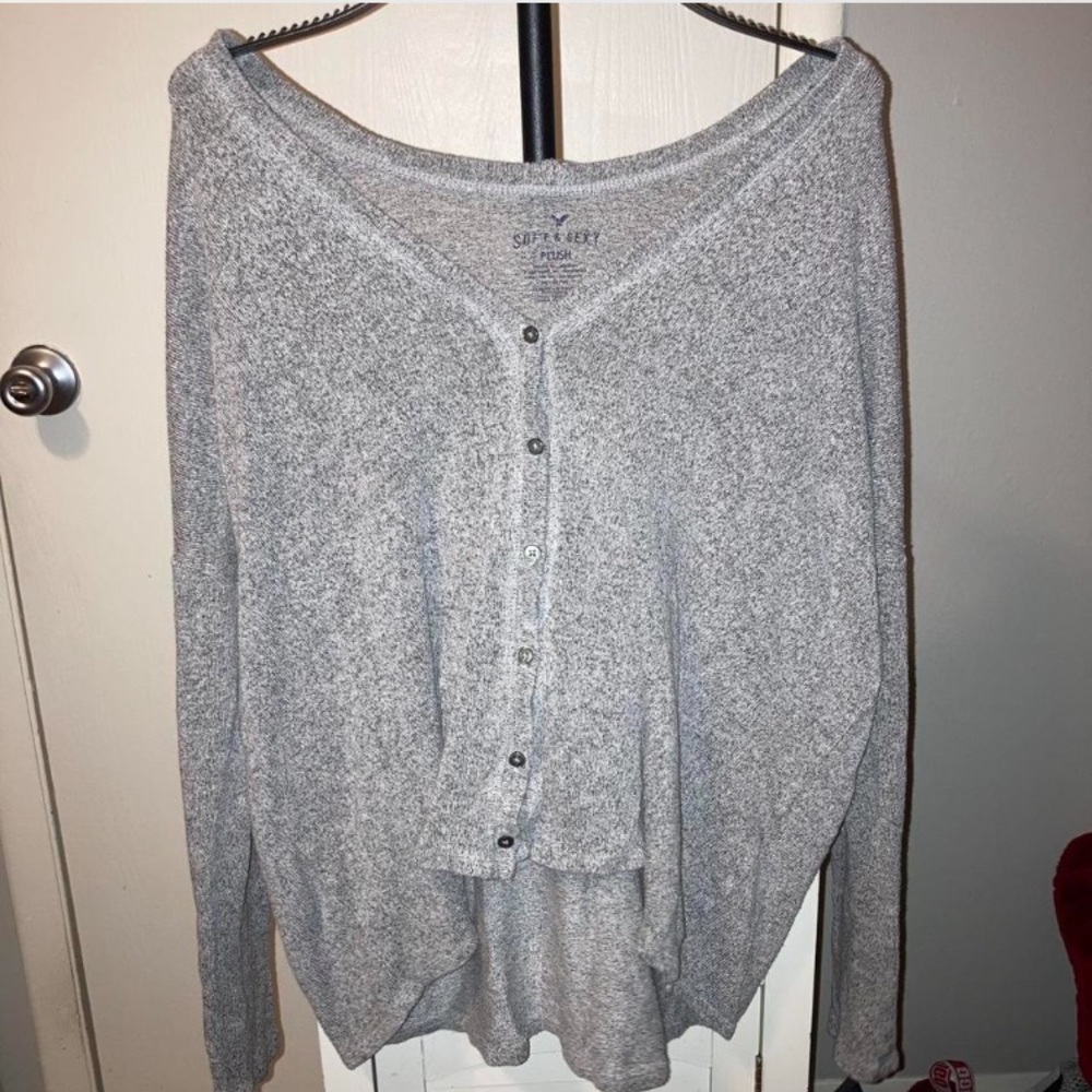 Plush Soft Knit Heather Gray Women's Cardigan